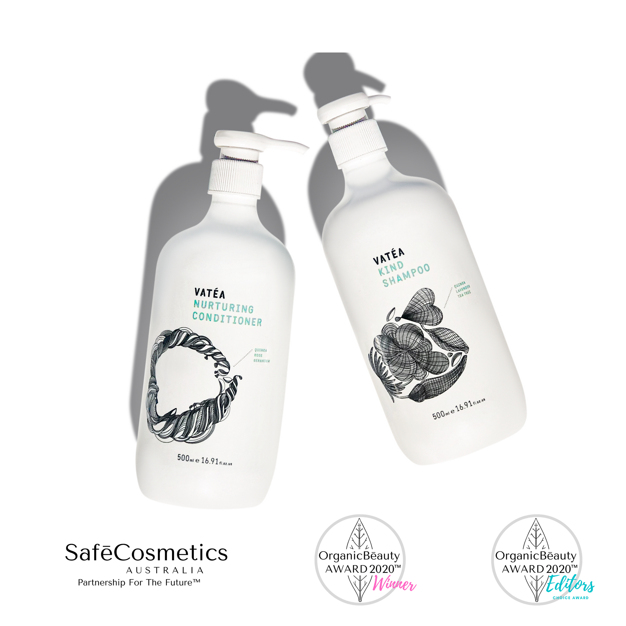 VATÉA Kind Shampoo and Nurturing Conditioner, are a gentle, soothing hair products suitable for all hair types. Infused virgin coconut oil and quinoa to soften and brighten your hair. Buy our duo to save. 